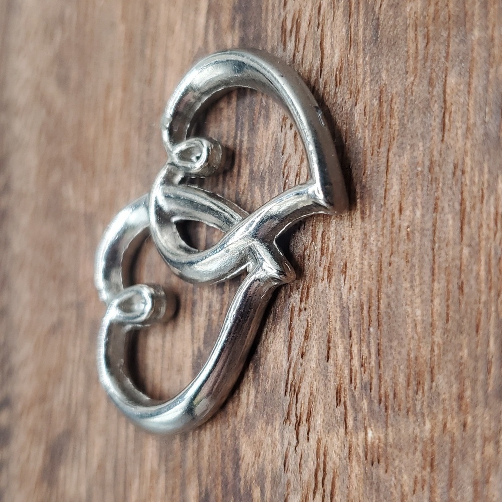 Sterlingβ double twin heart pendant - Picture 2 of 2